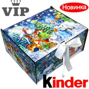 Сладкий подарок на Новый Год в картонной упаковке весом 1200 грамм по цене 2223 руб в Коломне